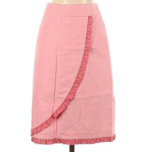 J.Crew Factory Skirt Oxford Ruffle Wrap Pencil Nantucket‎ Women's 4 100% Cotton